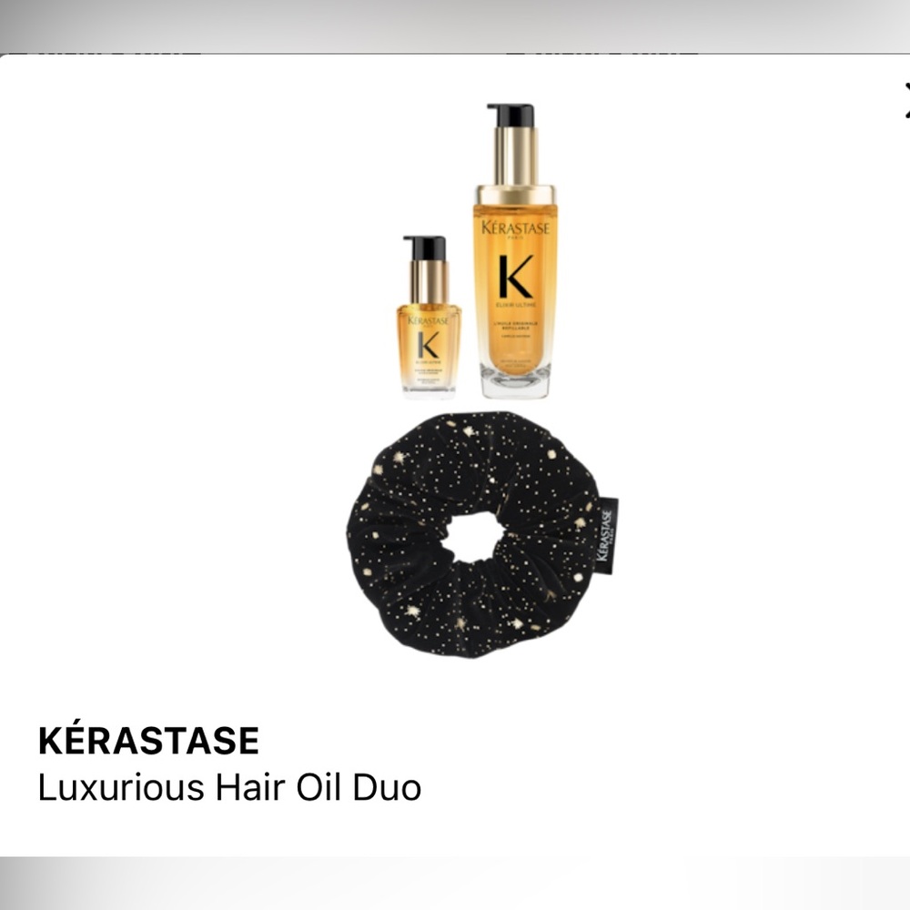 Sephora Kérastase Hair Oil Duo with Black Scrunchie